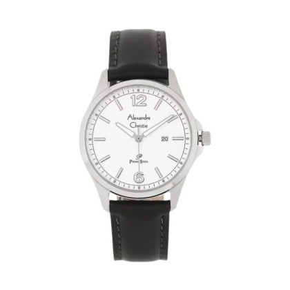 Alexandre Christie ALCW1029LDLSSSL Black Leather Strap Women Watch